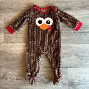 Baby Starters Thanksgiving Turkey Long Sleeve One Piece Outfit Soft 9 Months